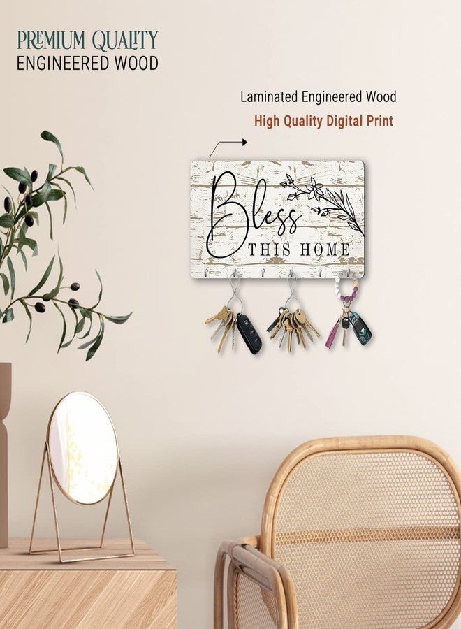 HOTHOUSE Unique Stylish Modern Wooden Key Holder for Home Decor Living Room Office with Stylish Key Organizer | Designer Wall Decor | Wall Art Decorative Items | Wall Decoration (Hanging 2) - Image 4